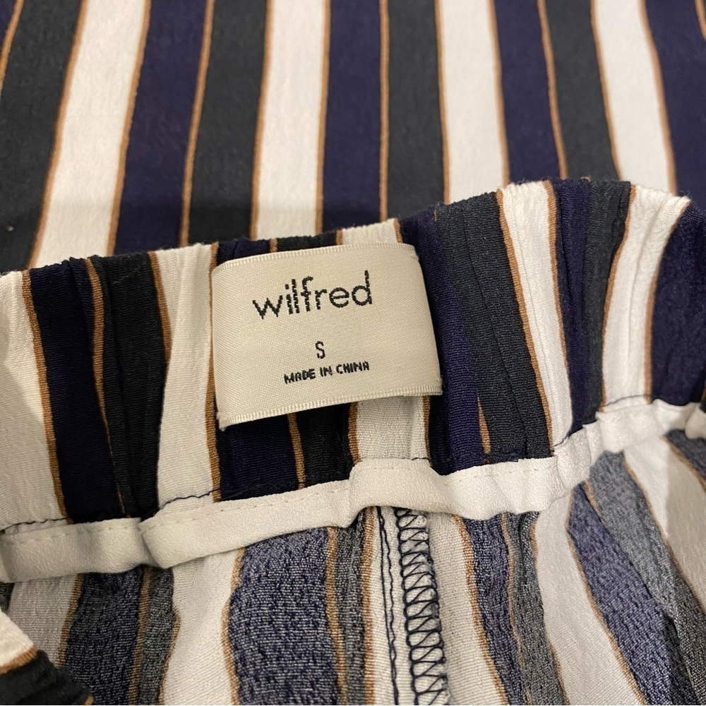 Wilfred Faun pants high - rise cropped flowy leg striped waist tie - Picture 9 of 12